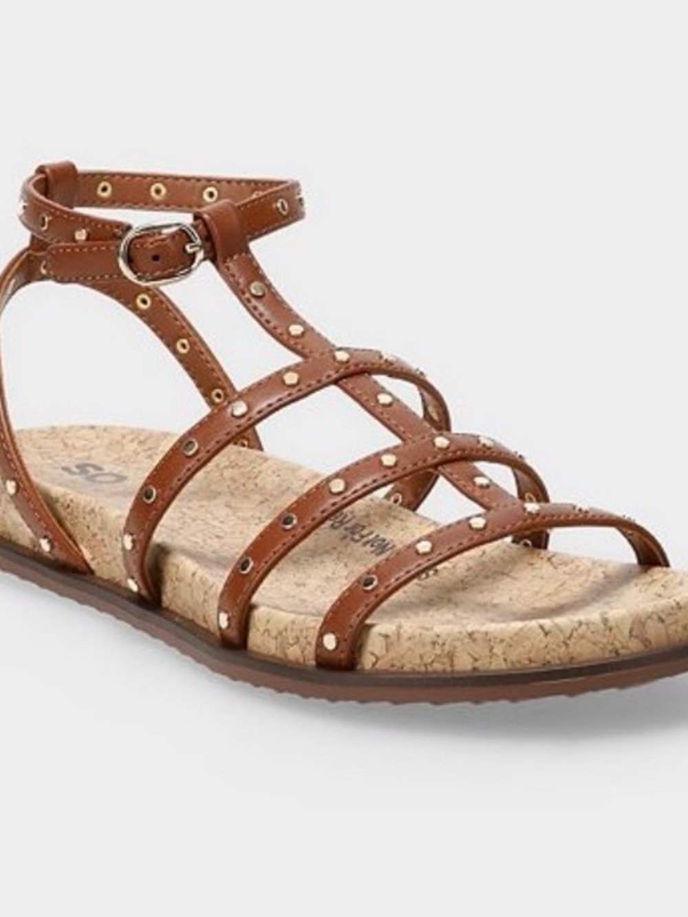 Women's Brown Studded Strappy Sandals - Brand: